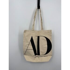 Architectural Digest AD Logo Tote Bag Women OS Cream Canvas Minimalist Graphic